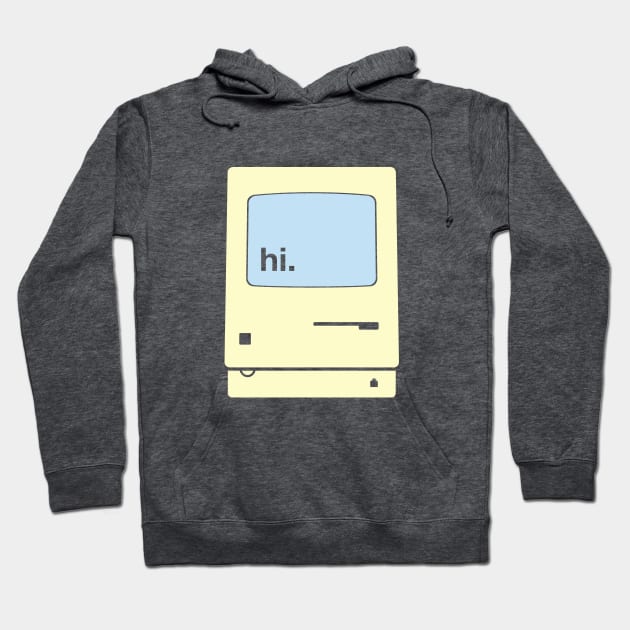 Vintage Computer Saying hi Hoodie by terrybain